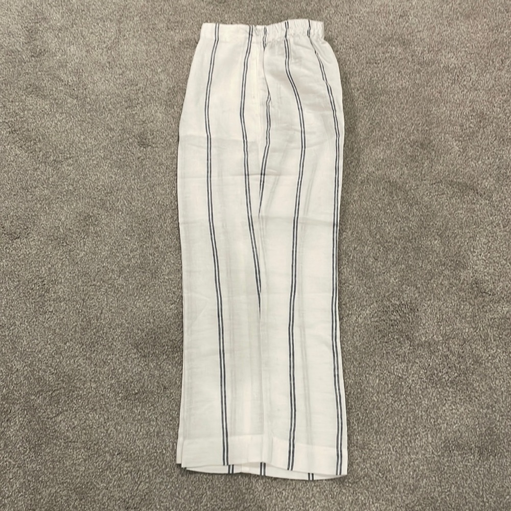 The White Company - 3/4 wide leg stripe linen pants